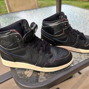 Nike Black and Red Men's High-Top Sneakers